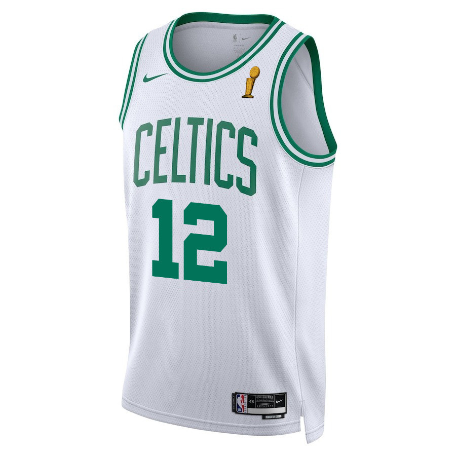 Oshae Brissett 12 Boston Celtics 2024 FINALS CHAMPIONS Swingman Association Editio White NBA Jersey Men's