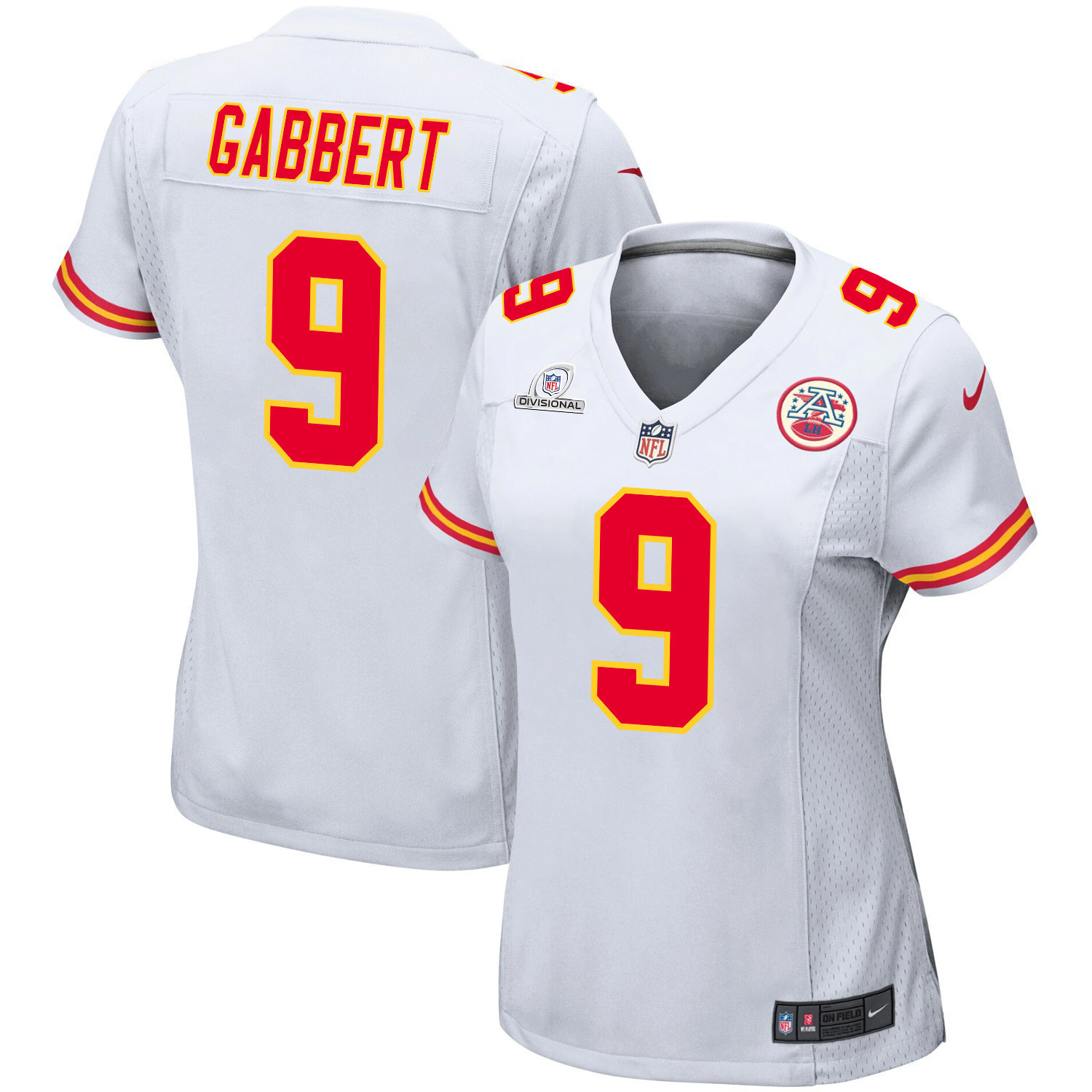 Blaine Gabbert 9 Kansas City Chiefs Super Bowl LVIII Patch Game White NFL Jersey Women's