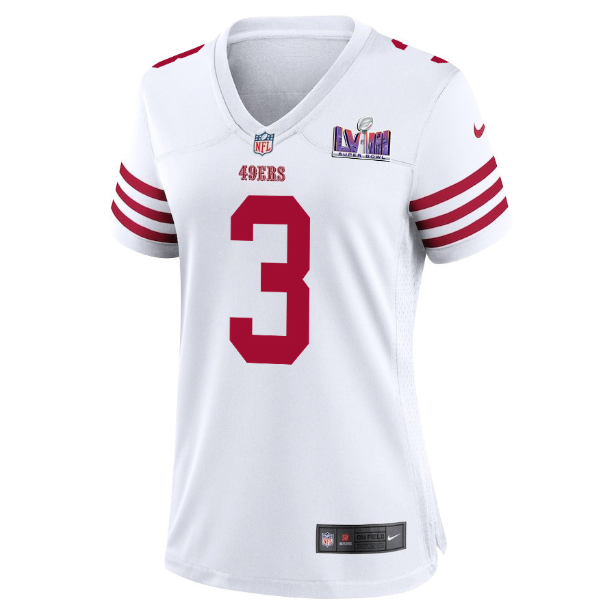 Ray-Ray McCloud III 3 San Francisco 49ers Super Bowl LVIII Patch Game White NFL Jersey Women's