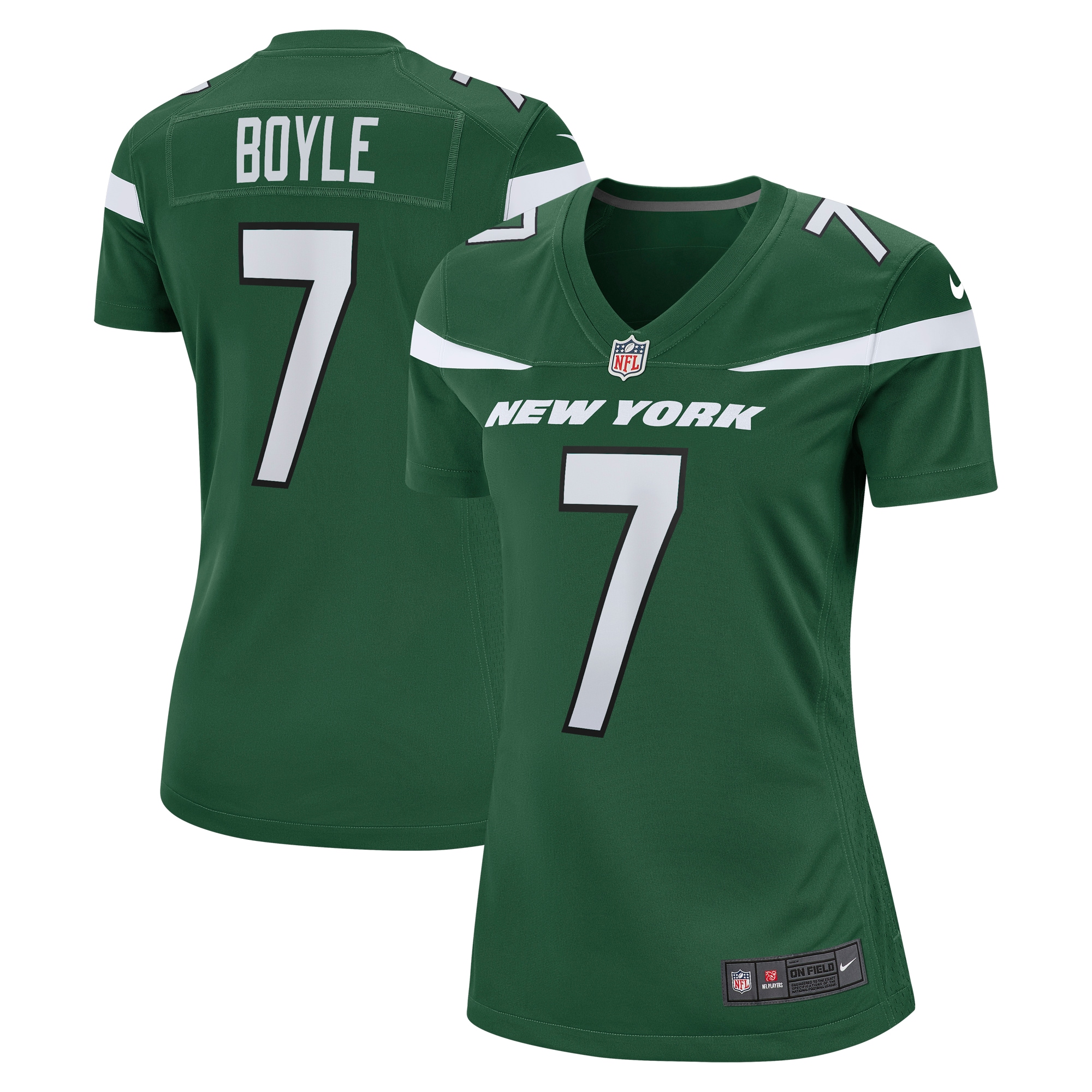 New York Jets Tim Boyle Gotham Green Game NFL Jersey Women's
