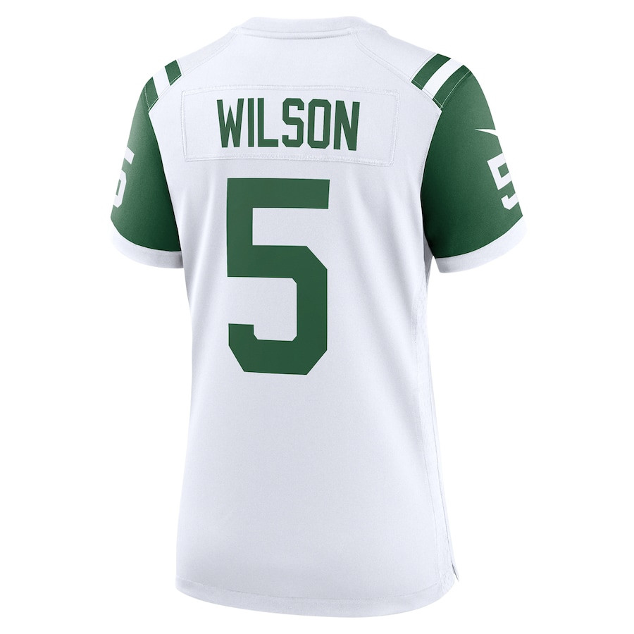 Garrett Wilson 5 New York Jets Classic Alternate Game White NFL Jersey Women's