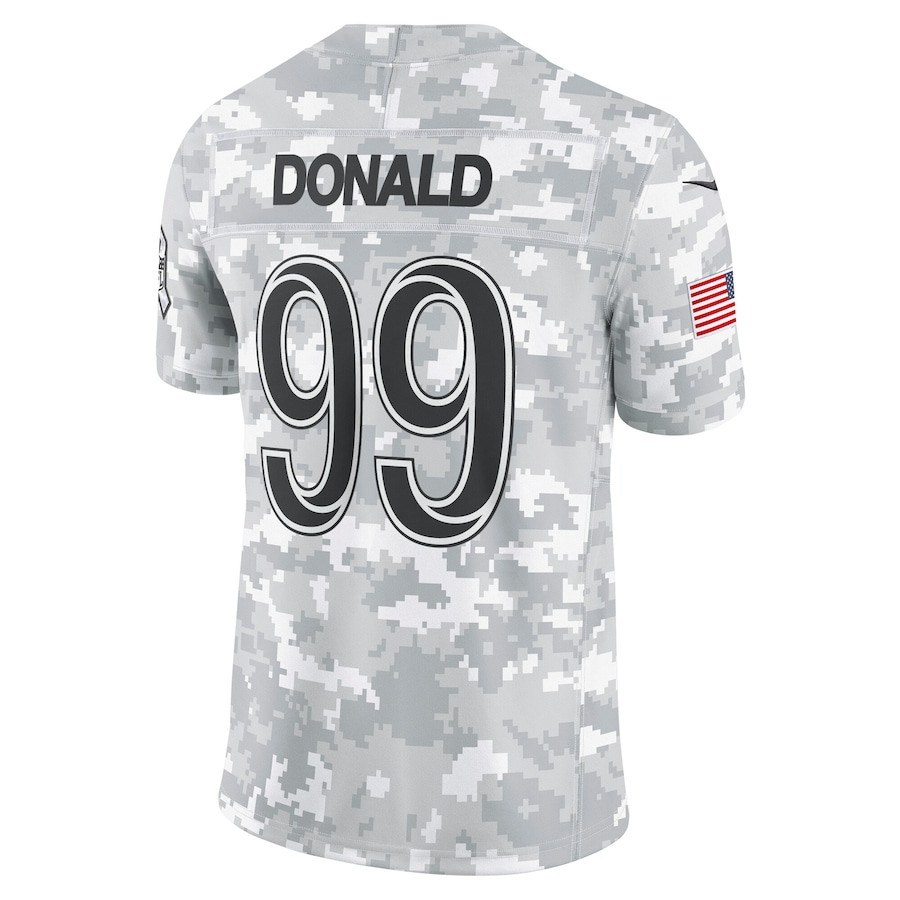 Aaron Donald 99 Los Angeles Rams 2024 Salute to Service Retired Player Limited Arctic Camo NFL Jersey Men's