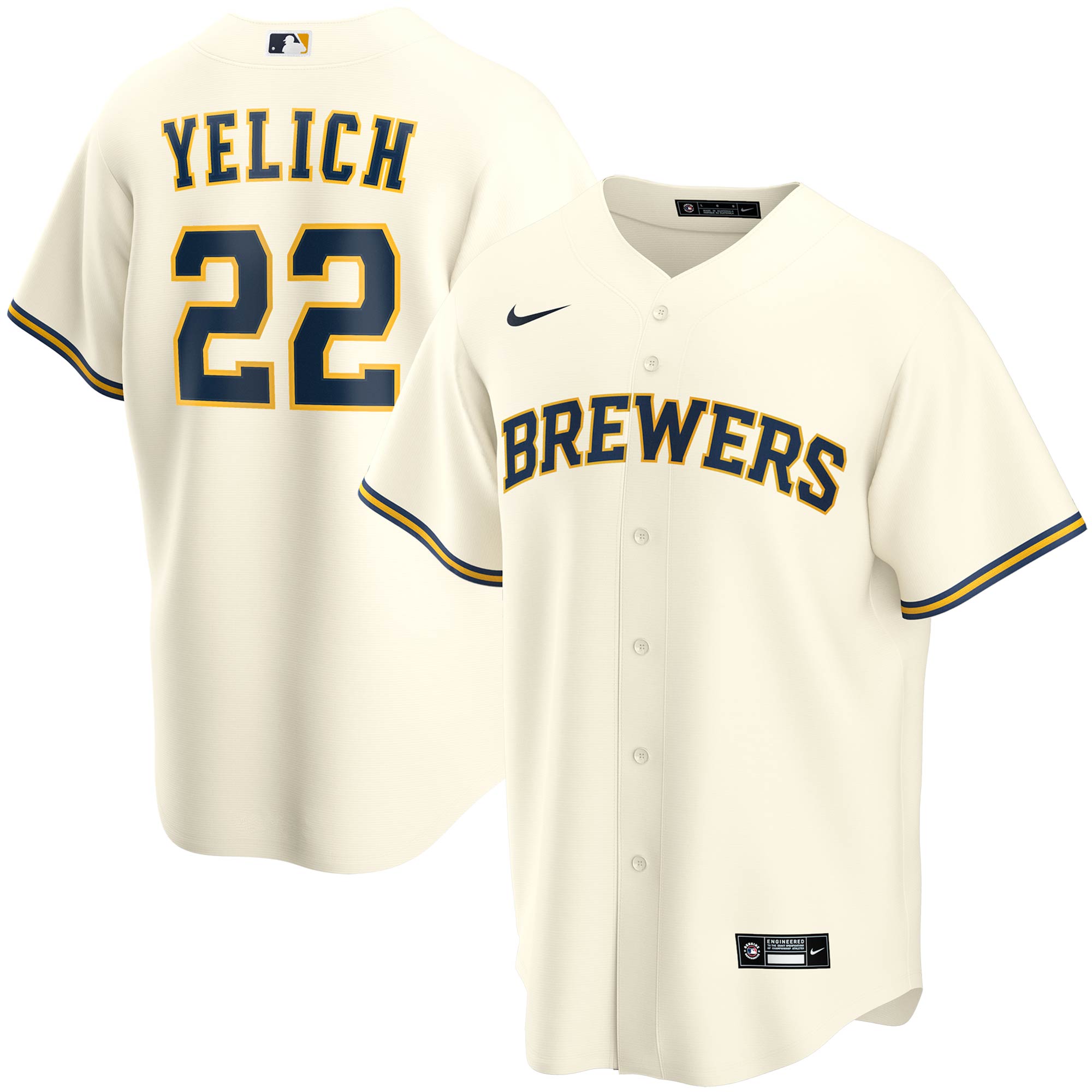 Milwaukee Brewers Christian Yelich Cream Home Player MLB Jersey Youth