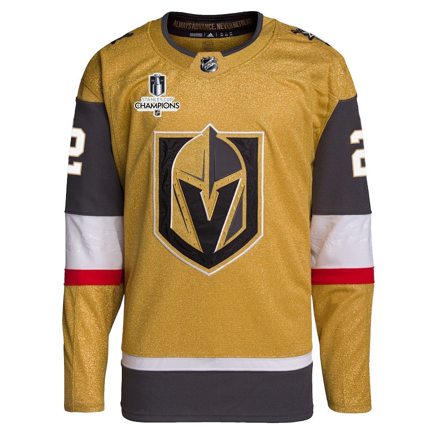 Zach Whitecloud 2 Vegas Golden Knights Stanley Cup 2023 Champions Patch Home Breakaway Gold NHL Jersey Men's