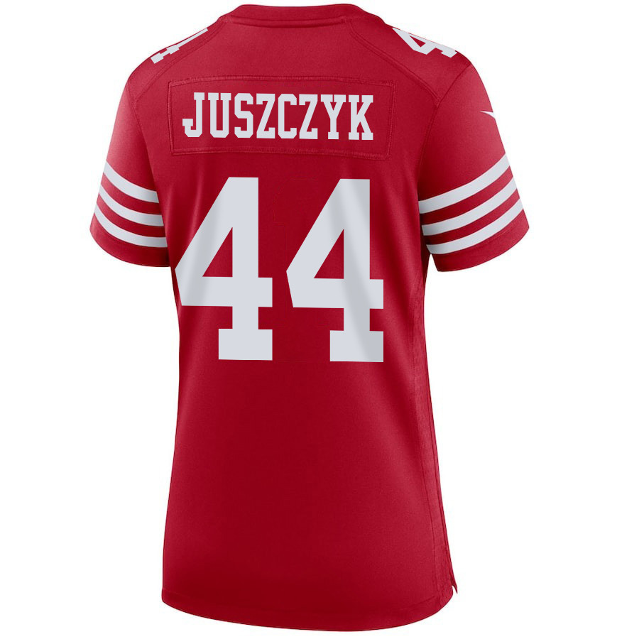 Kyle Juszczyk 44 San Francisco 49ers Super Bowl LVIII Patch Game Scarlet NFL Jersey Women's