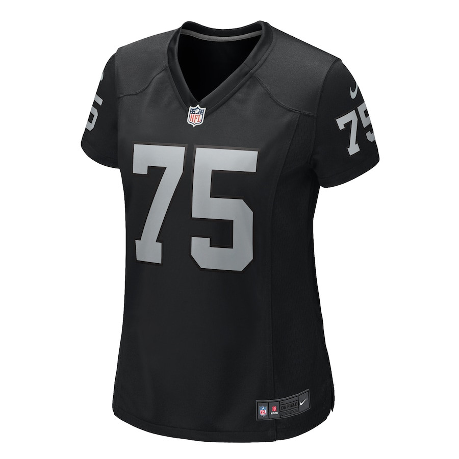 Andrus Peat 75 Las Vegas Raiders Team Game Black NFL Jersey Women's