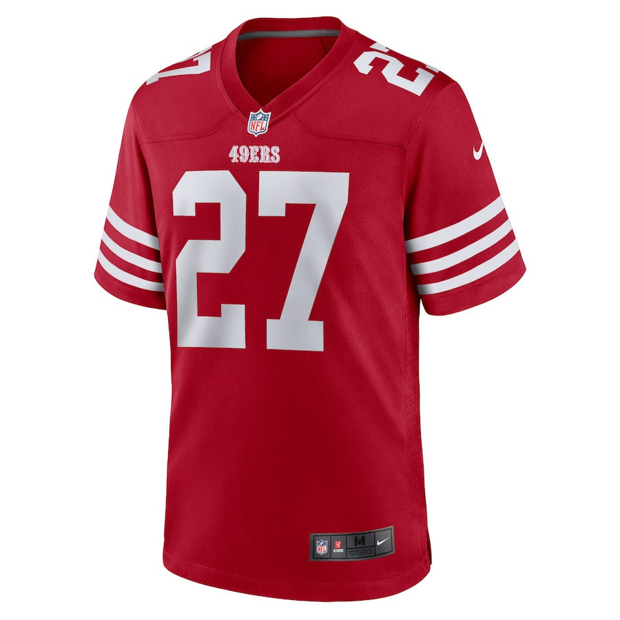 Ji'Ayir Brown 27 San Francisco 49ers Game Scarlet NFL Jersey Men's