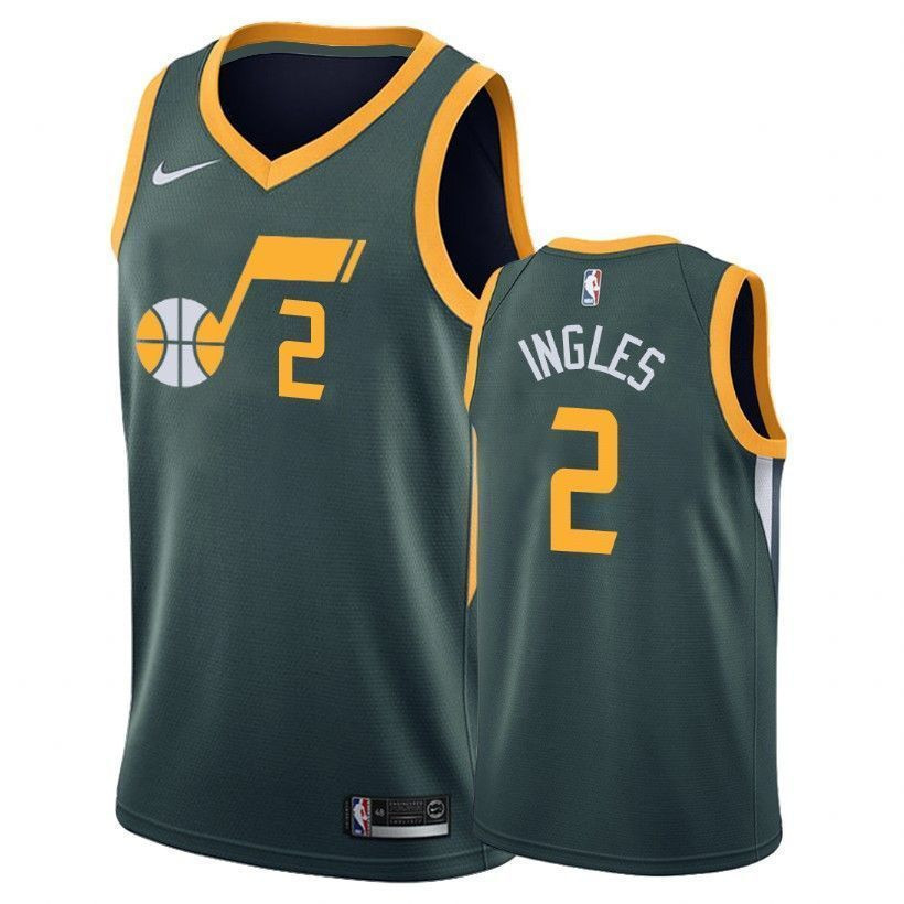 Utah Jazz Joe Ingles 2 Earned Edition Green NBA Jersey Men's