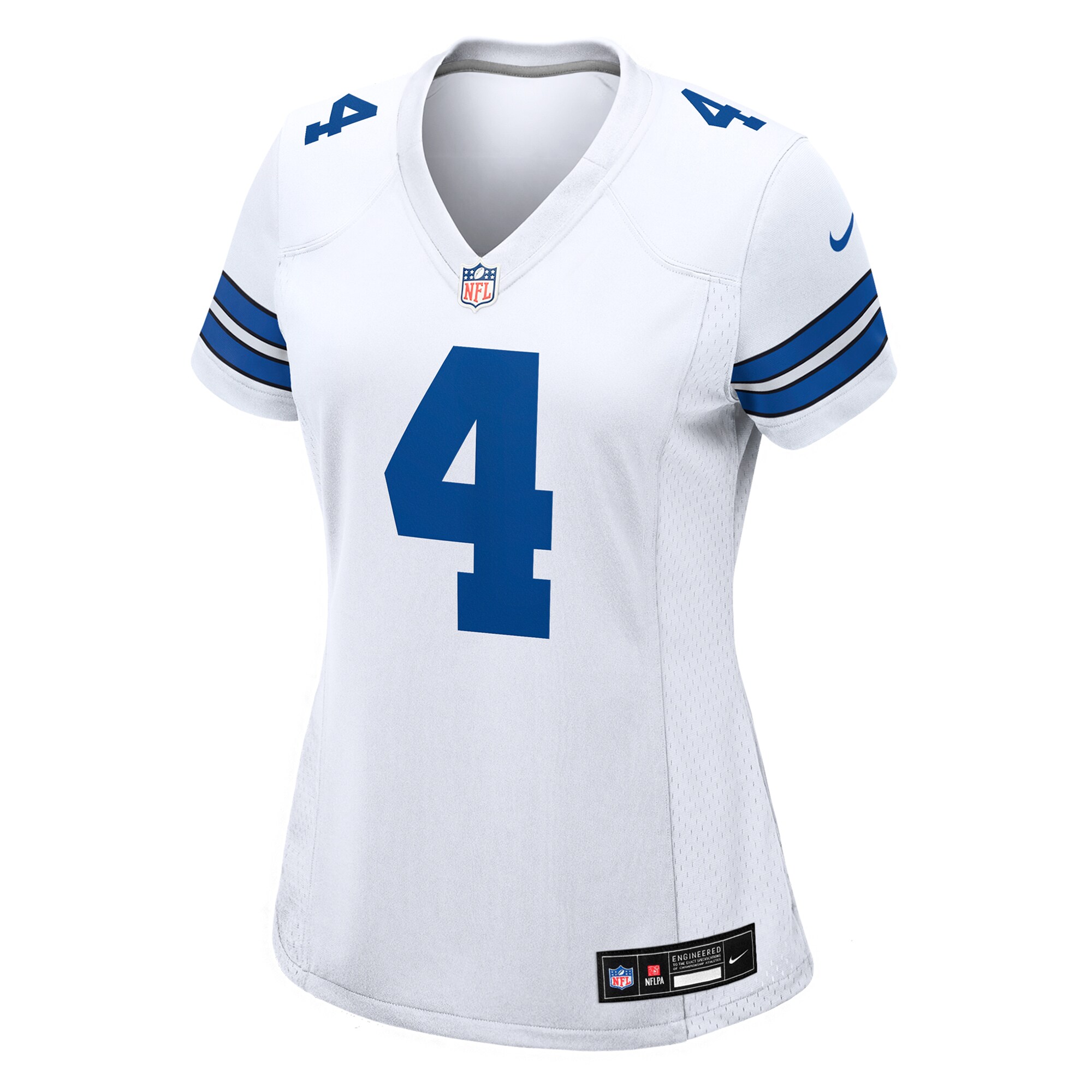 Dallas Cowboys Dak Prescott White Team Game NFL Jersey Women's