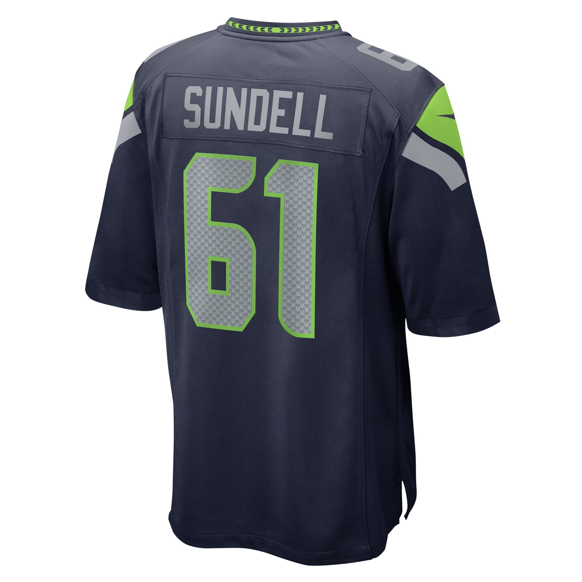 Seattle Seahawks Jalen Sundell College Navy Game NFL Jersey Men's