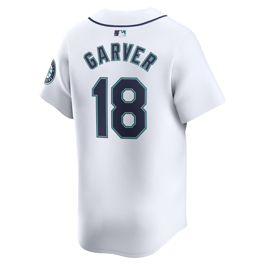 Mitch Garver 18 Seattle Mariners Home Limited White MLB Jersey Men's