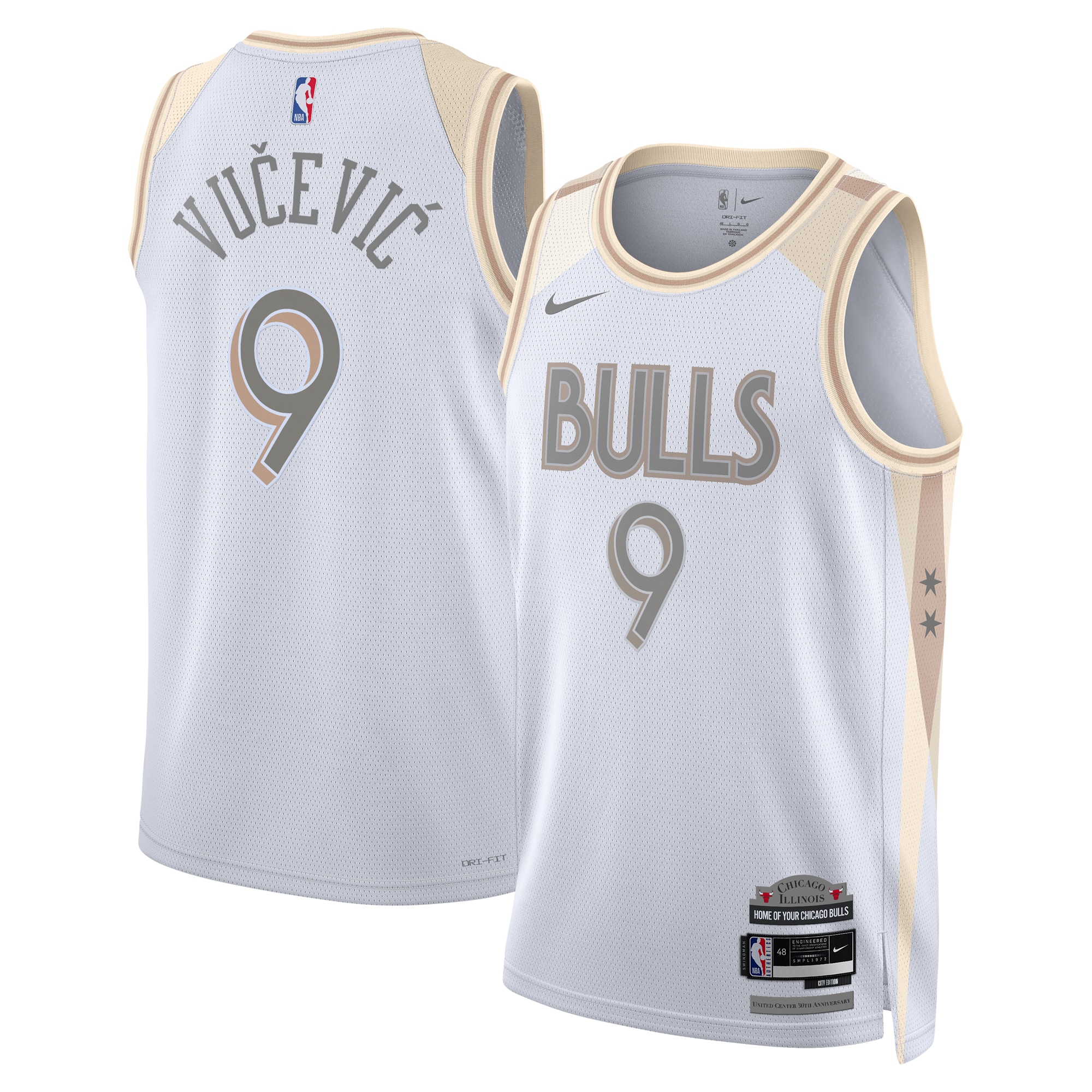 Chicago Bulls City Edition Swingman 202 White Nikola Vu?evi Unisex NBA Jersey Unisex