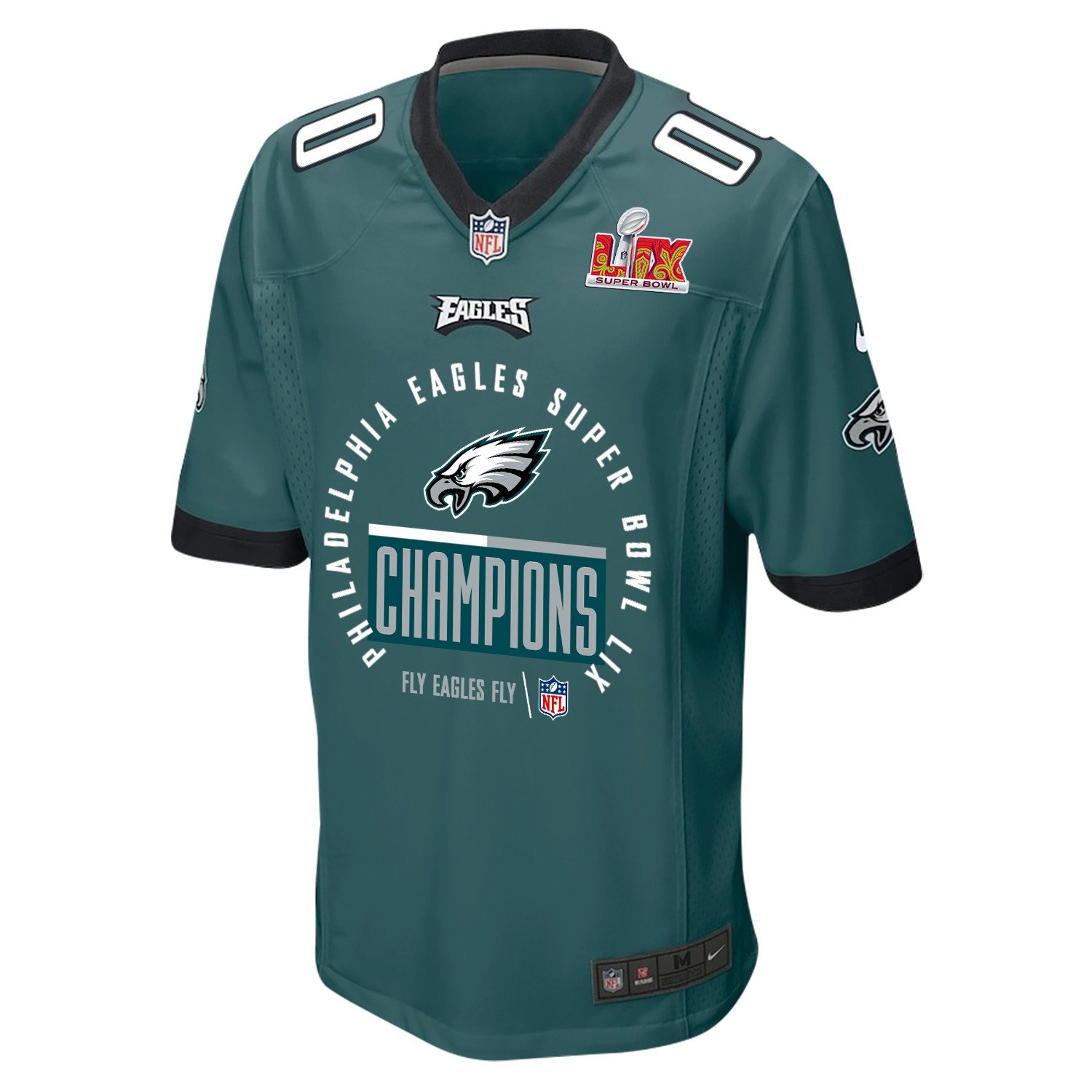 Philadelphia Eagles Super Bowl LIX Champions Game Custom Midnight Green NFL Jersey Men's