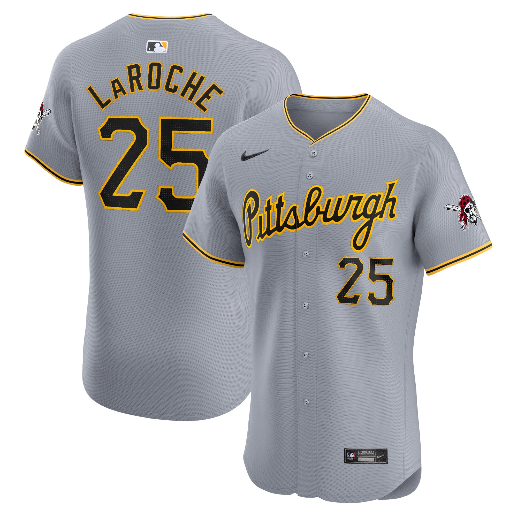 Pittsburgh Pirates Adam LaRoche Gray Road Elite Player MLB Jersey Men's