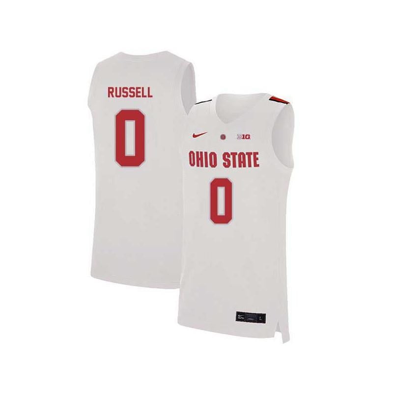 0 DAngelo Russel White Elite Ohio State Buckeyes NCAA Jersey Men's