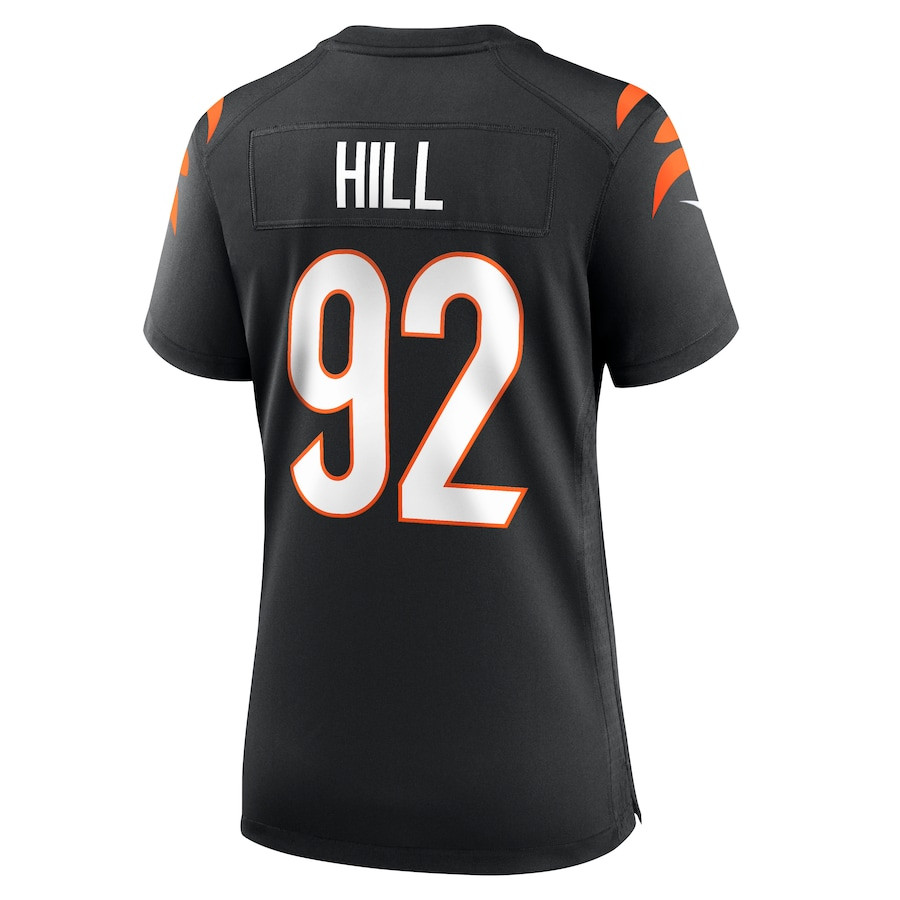 B.J. Hill 92 Cincinnati Bengals Game Black NFL Jersey Women's