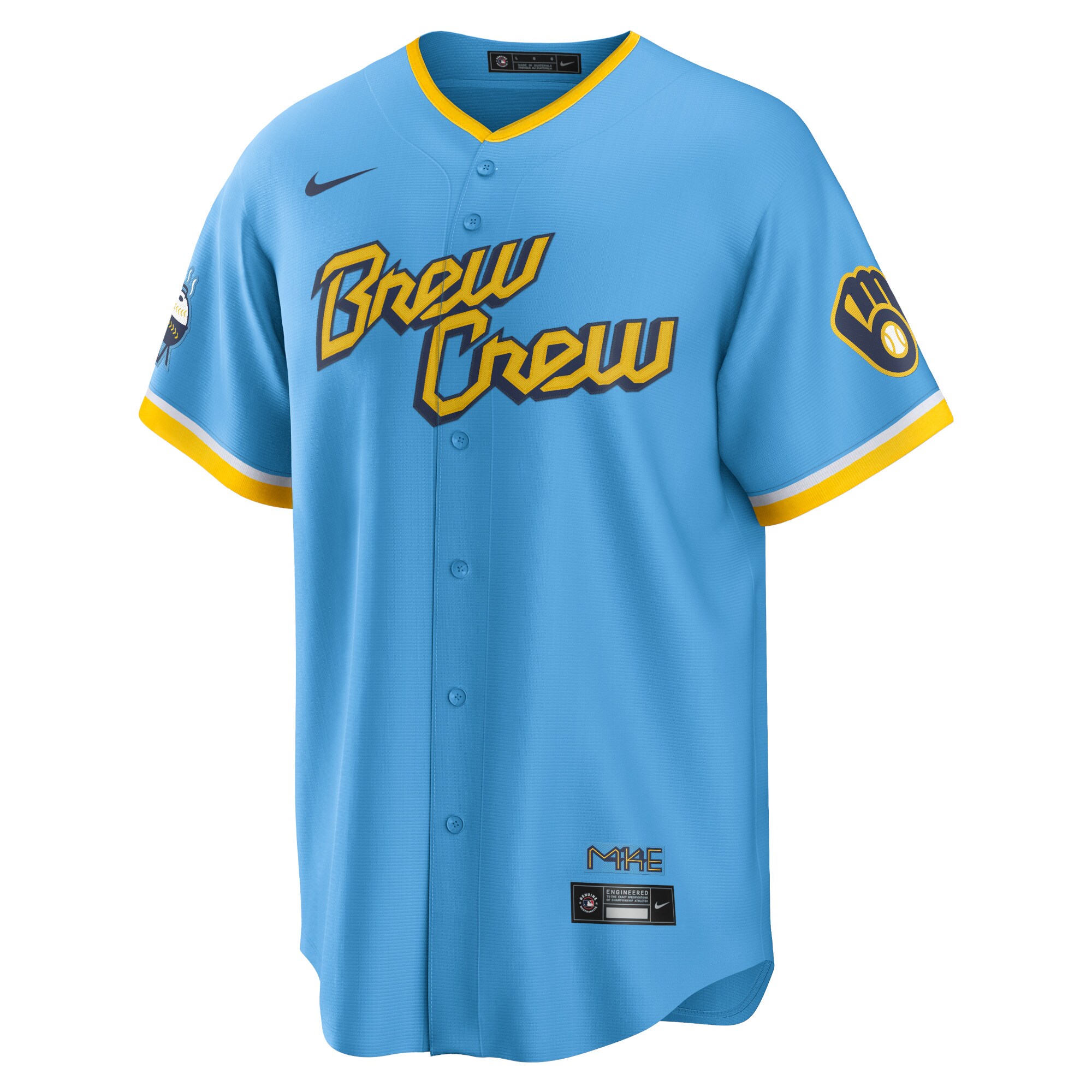 Milwaukee Brewers Christian Yelich Powder Blue City Connect Player MLB Jersey Men's