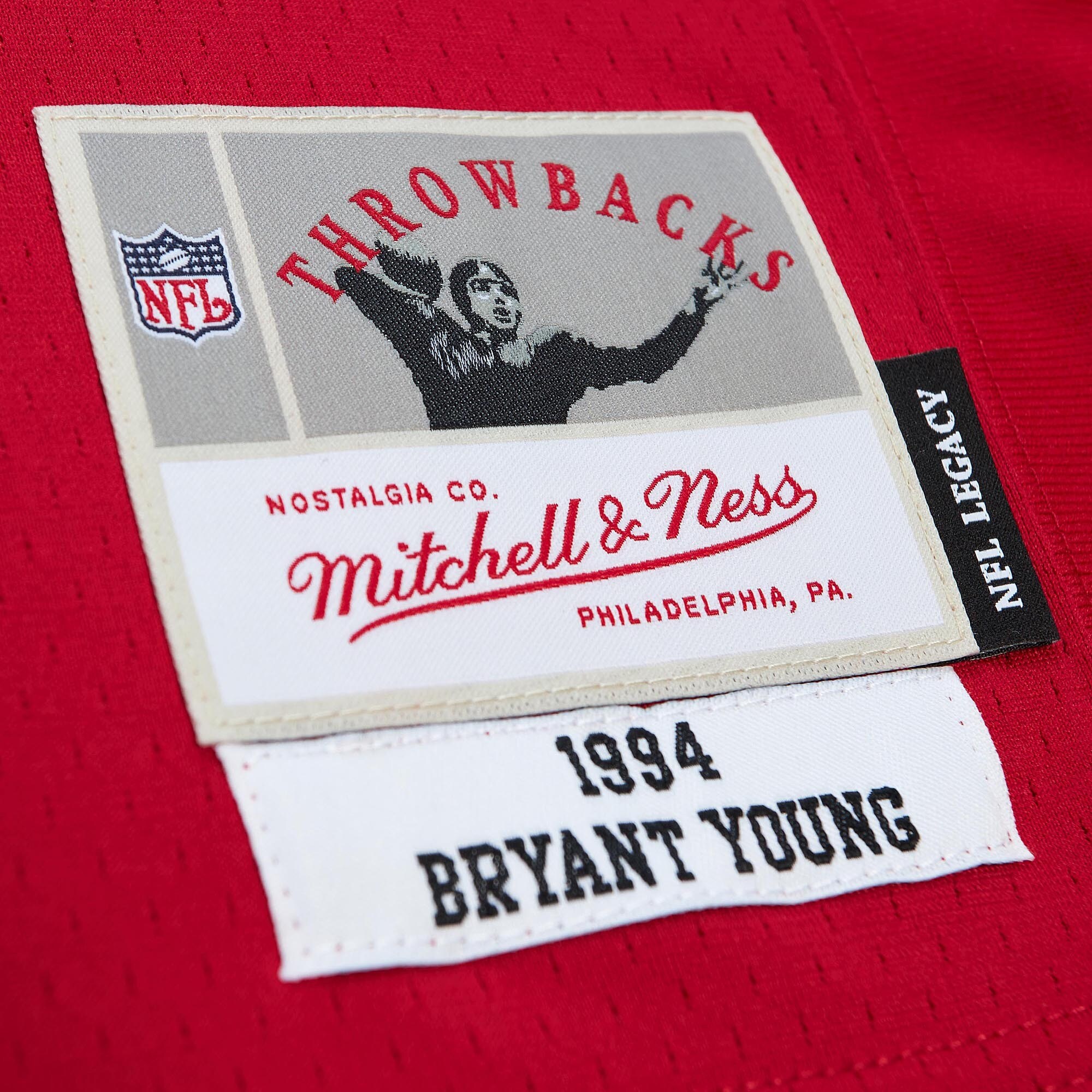 San Francisco 49ers Bryant Young Mitchell Ness Scarlet Legacy NFL Jersey Men's