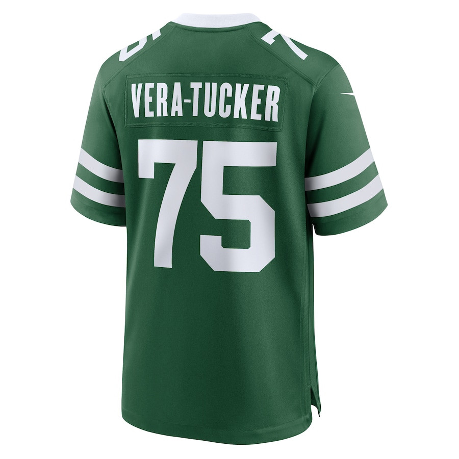 Alijah Vera-Tucker 75 New York Jets Team Game Legacy Green NFL Jersey Men's