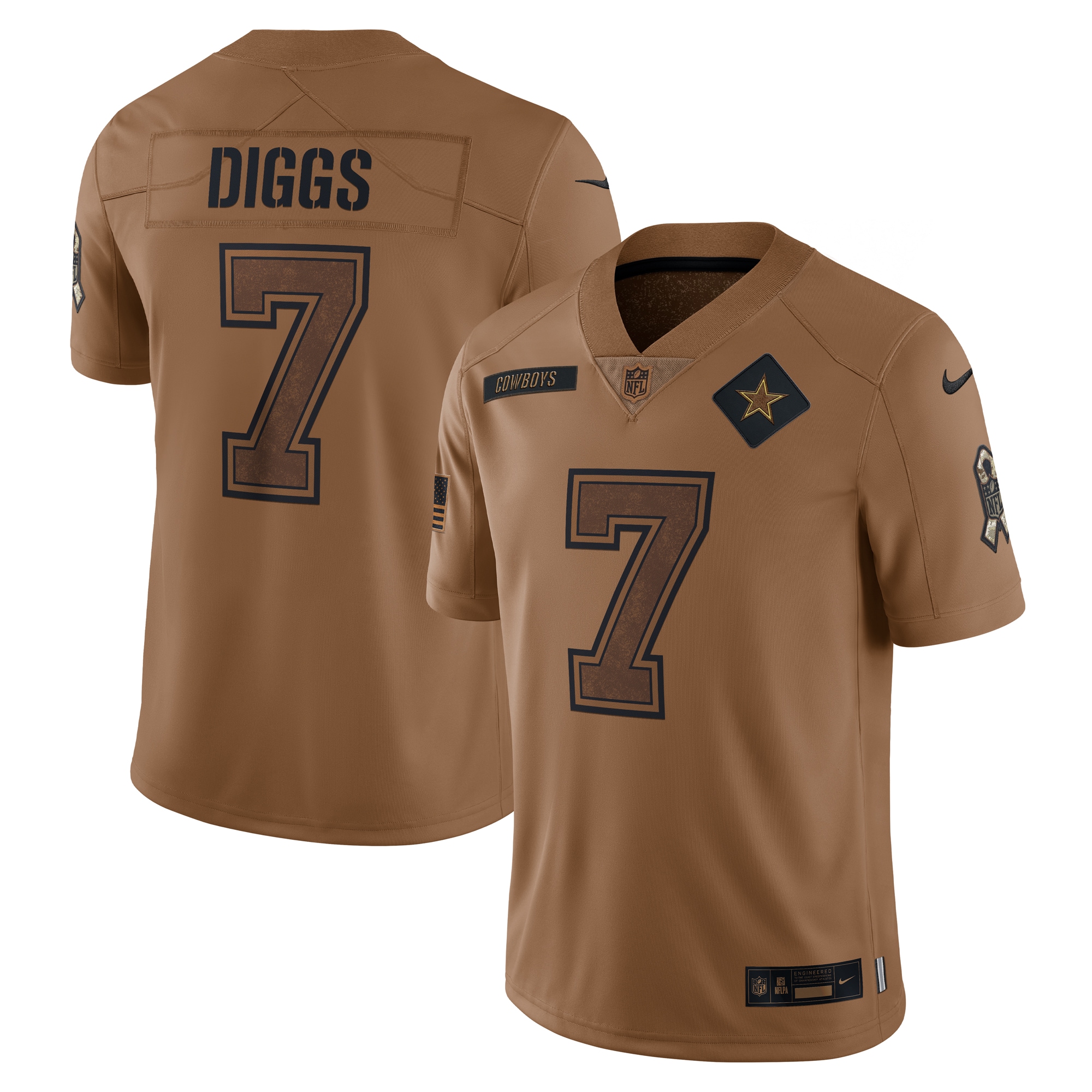 Dallas Cowboys Trevon Diggs Brown Salute To Service Limited NFL Jersey Men's