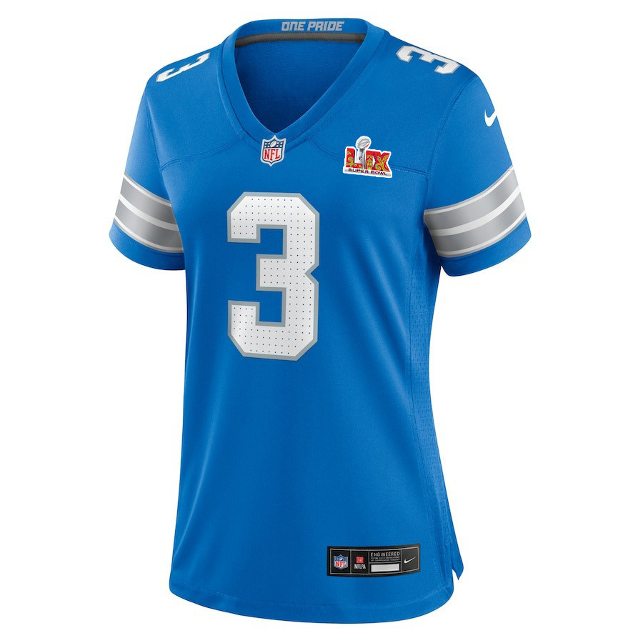 Jack Fox #3 Detroit Lions Super Bowl LIX Blue NFL Jersey Women's