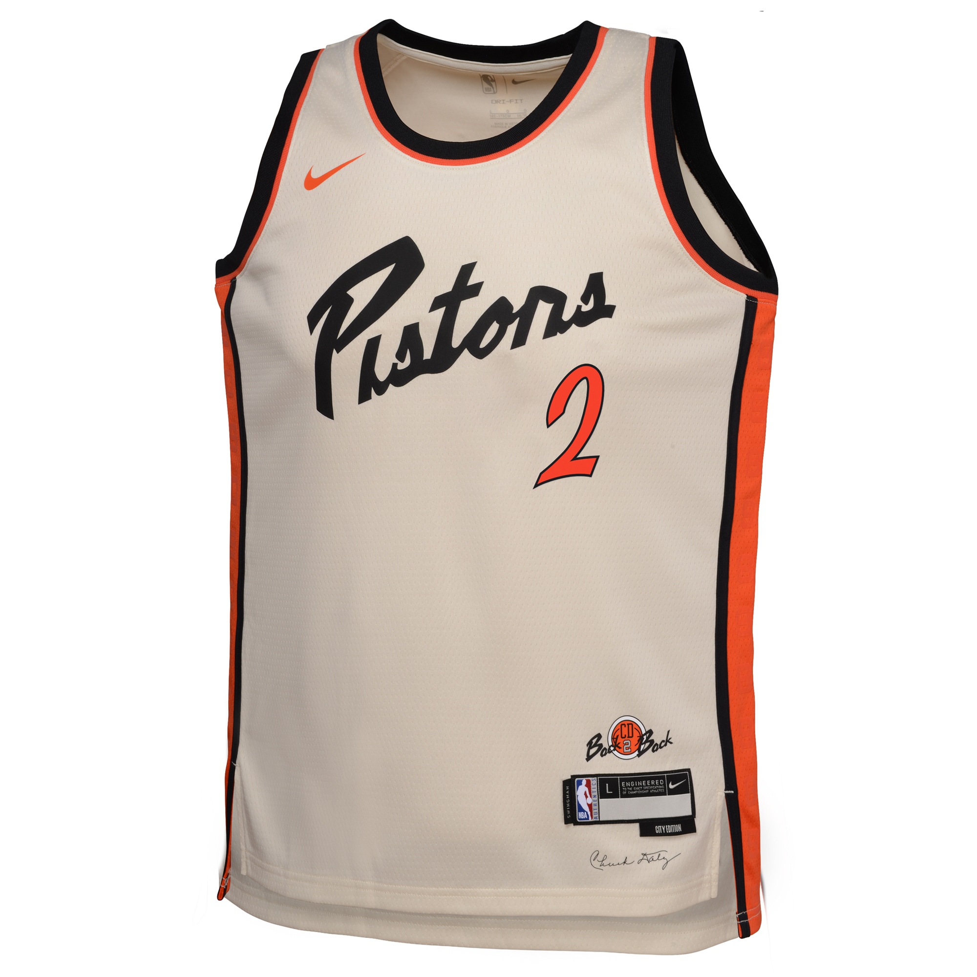 Camiseta City Edition Swingman Detroit Pistons 2024 Crema Cade Cunningham Juvenil NBA Jersey Men's