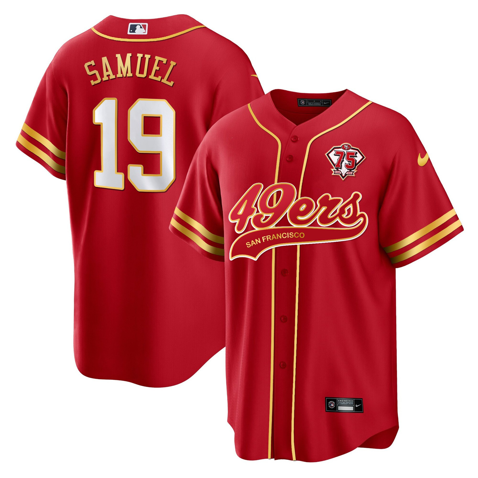 Deebo Samuel 19 San Francisco 49ers Red MLB Jersey Men's
