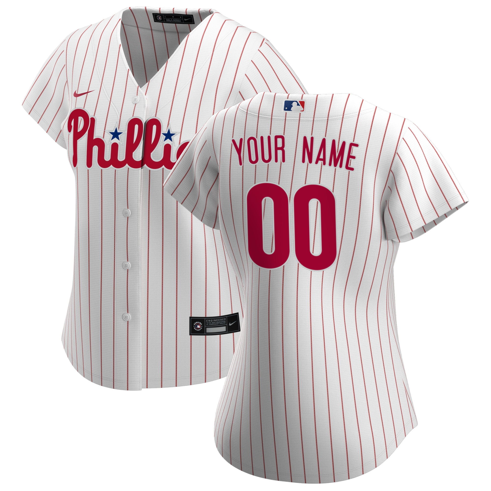 Philadelphia Phillies White Home Custom MLB Jersey Women's