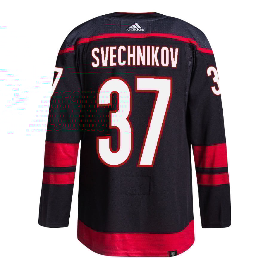 Andrei Svechnikov 37 Carolina Hurricanes 2024 Playoffs Patch Home Black NHL Jersey Men's