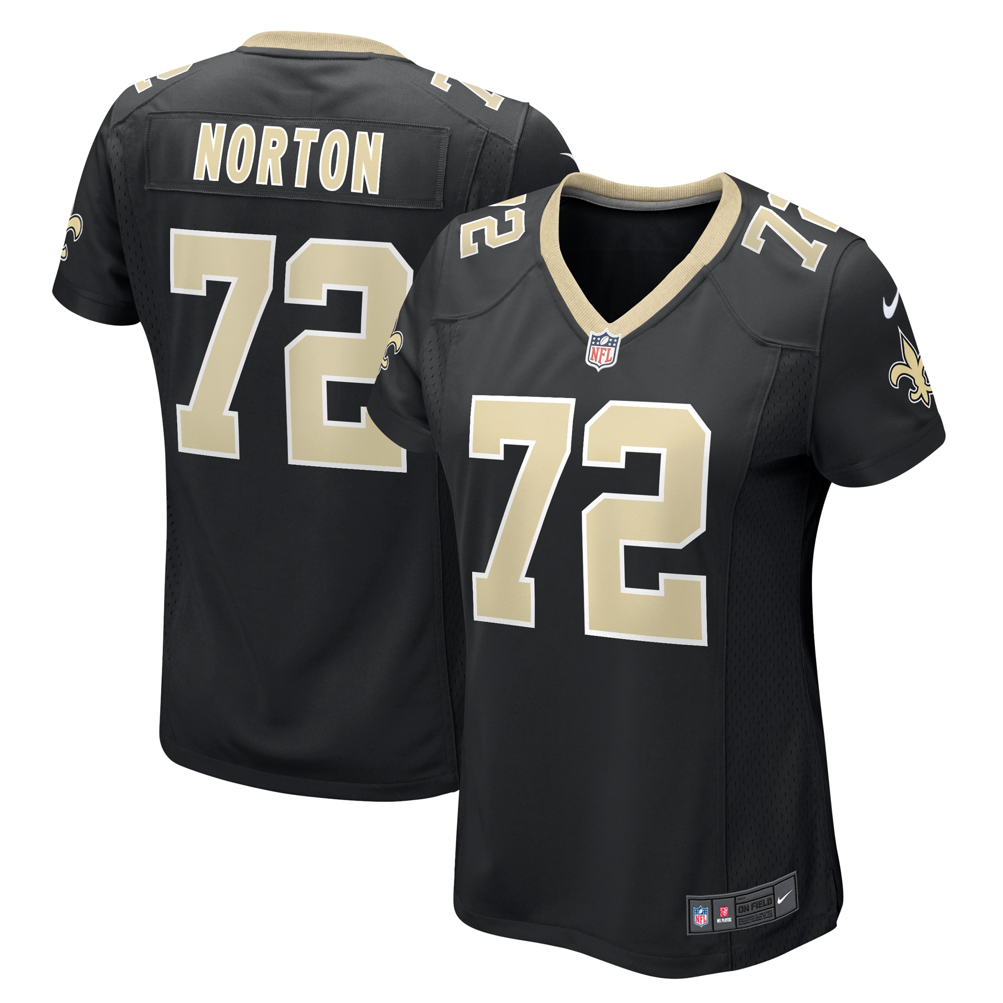 New Orleans Saints Storm Norton Black Game NFL Jersey Women's