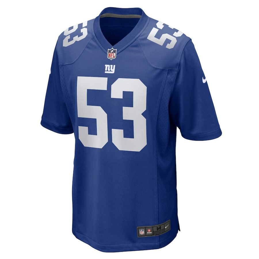 Darius Muasau 53 New York Giants Team Game Royal NFL Jersey Men's