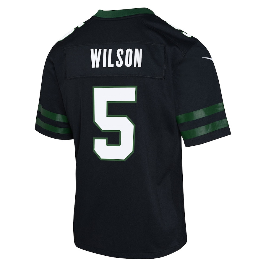 Garrett Wilson 5 New York Jets Alternate Game Legacy Black NFL Jersey Youth