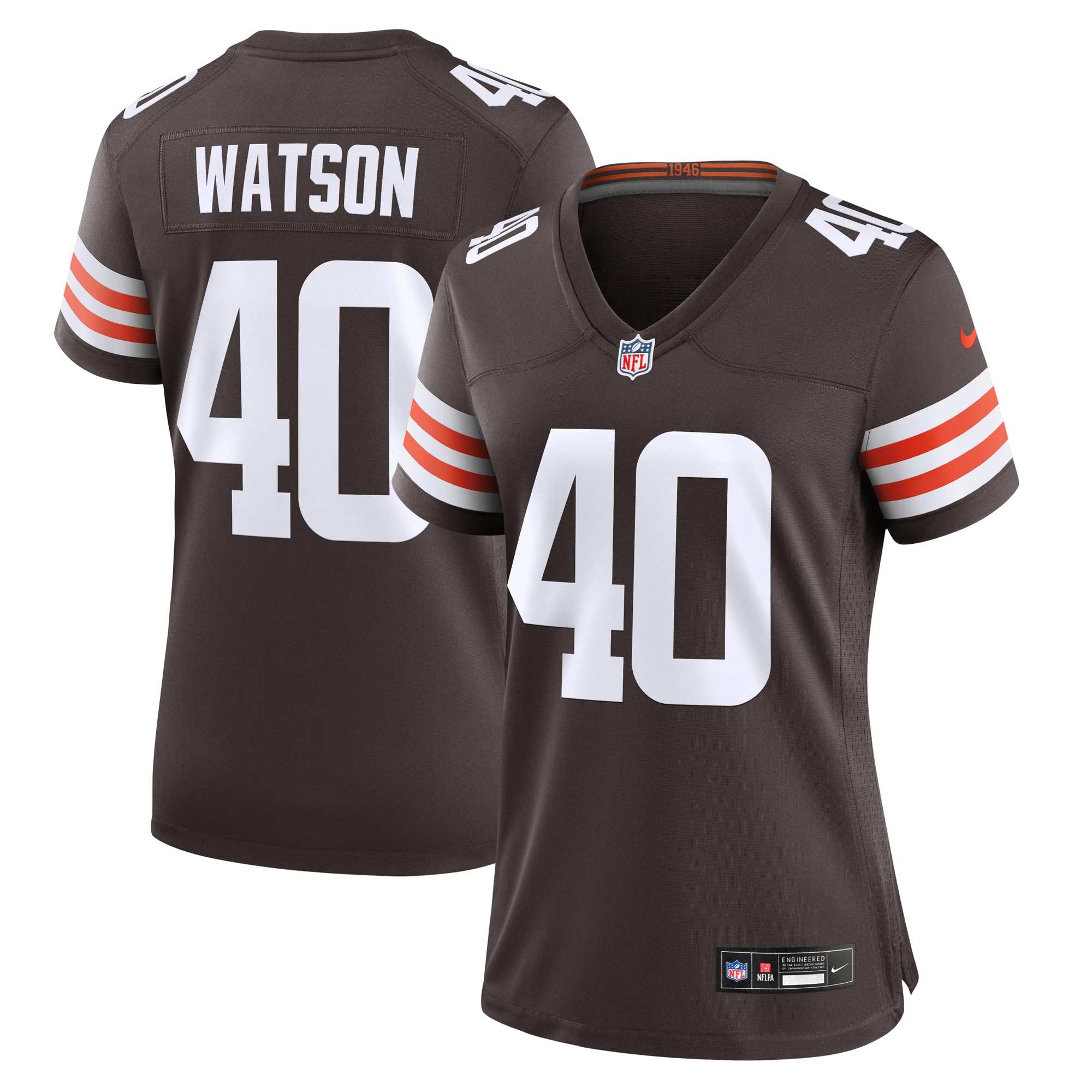 Cleveland Browns Nathaniel Watson Brown Game NFL Jersey Women's