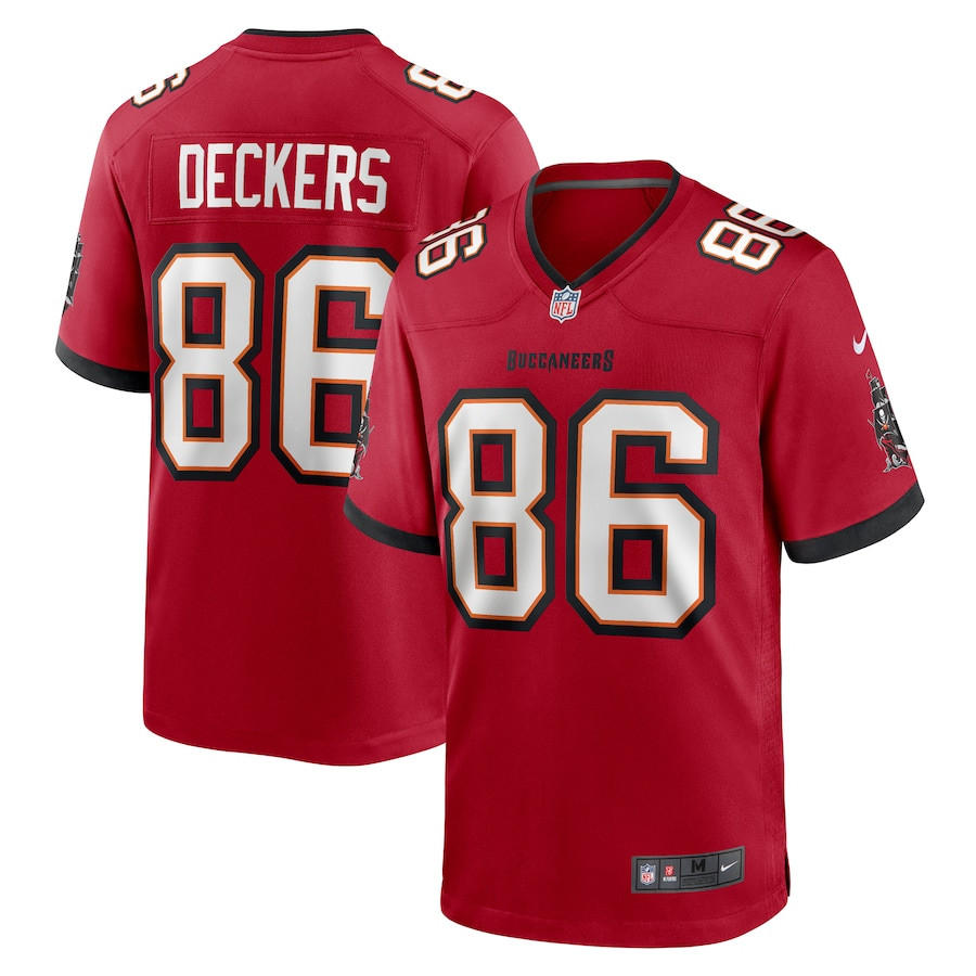 Evan Deckers 86 Tampa Bay Buccaneers Game Red NFL Jersey Men's