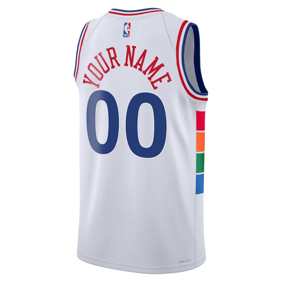 Philadelphia 76ers Unisex 2024/25 Custom Swingman City Editio White NBA Jersey Unisex
