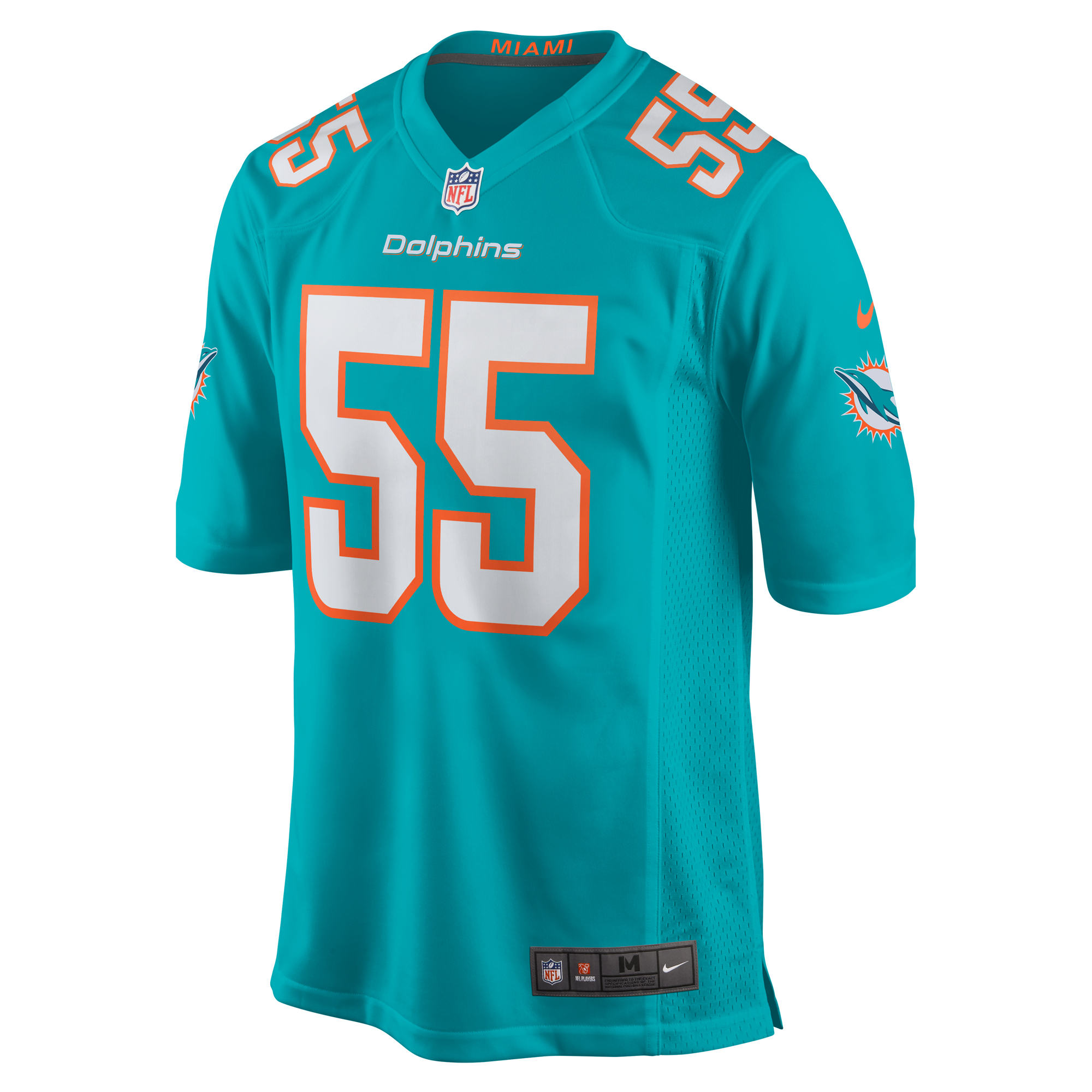 Miami Dolphins Aaron Brewer Aqua Game NFL Jersey Men's
