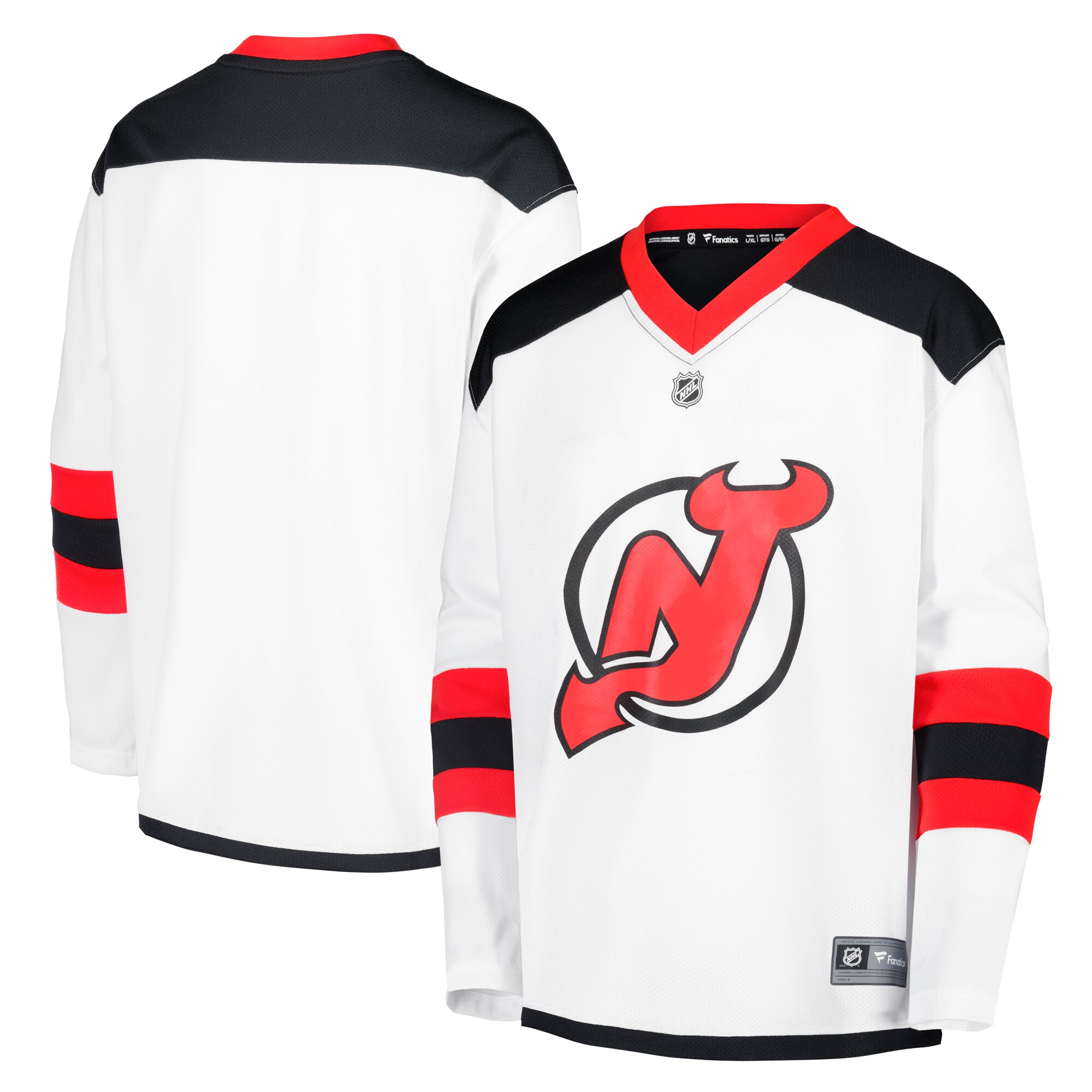 New Jersey Devils White Away Blank NHL Jersey Youth