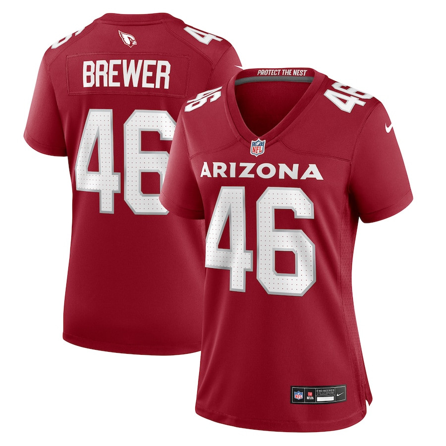Aaron Brewer 46 Arizona Cardinals Game Cardinal NFL Jersey Women's
