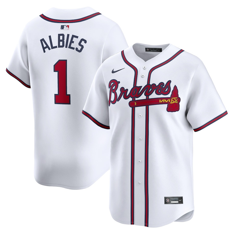 Ozzie Albies 1 Atlanta Braves Home Limited Player White MLB Jersey Men's