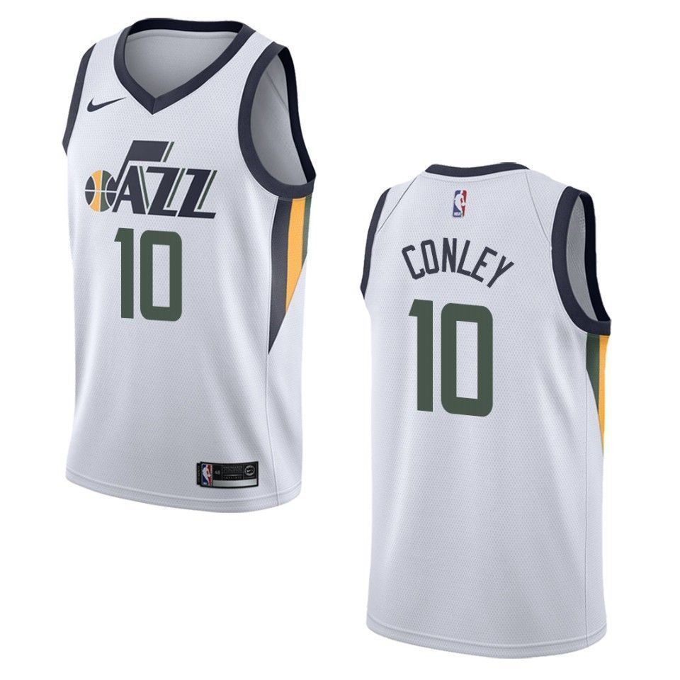 Utah Jazz 10 Mike Conley Association Swingman White NBA Jersey Men's