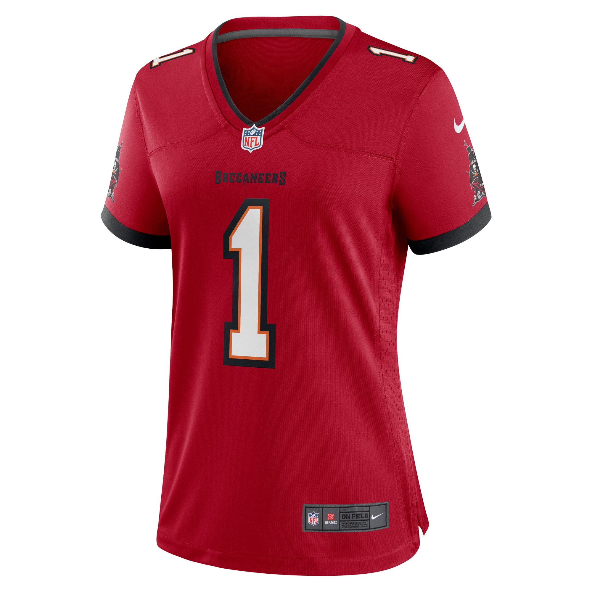Tampa Bay Buccaneers Number 1 Bride Red Game NFL Jersey Women's