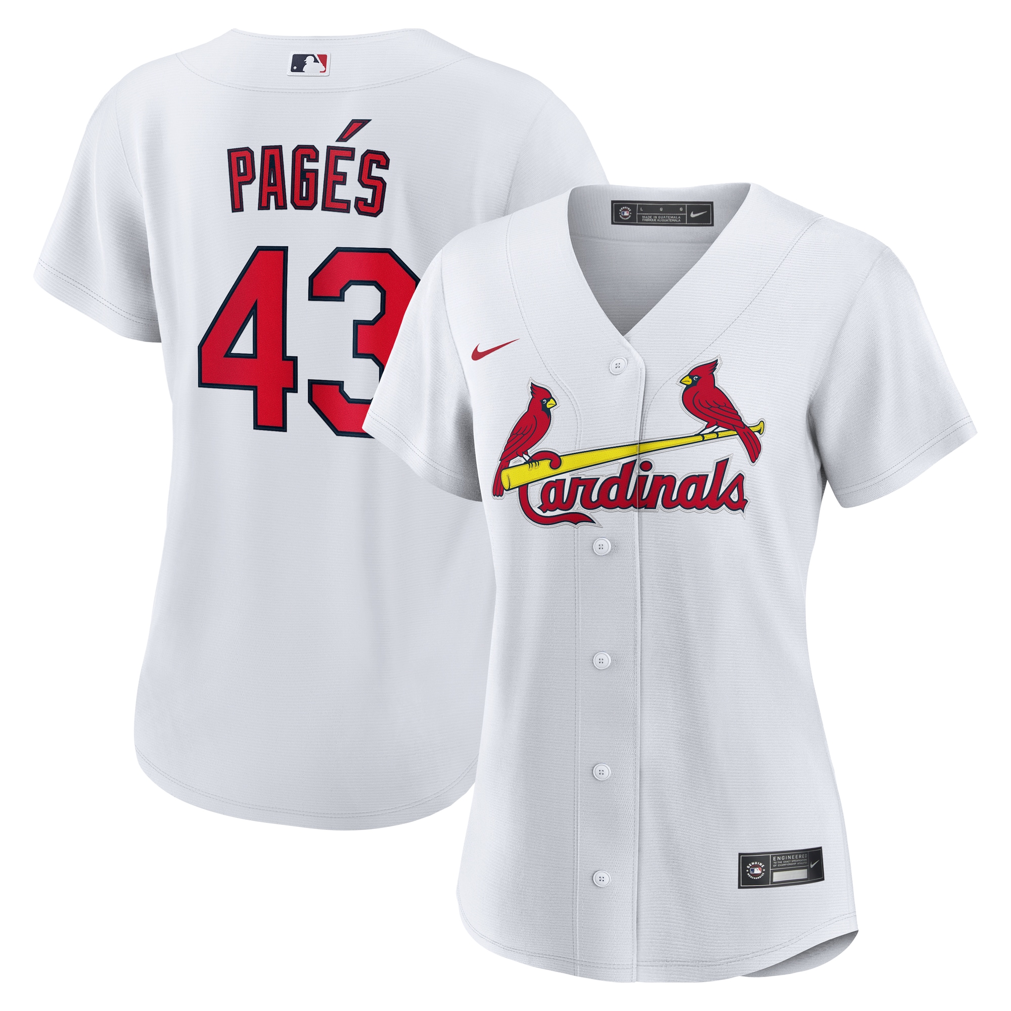 St. Louis Cardinals Pedro Pag?s White Home MLB Jersey Women's