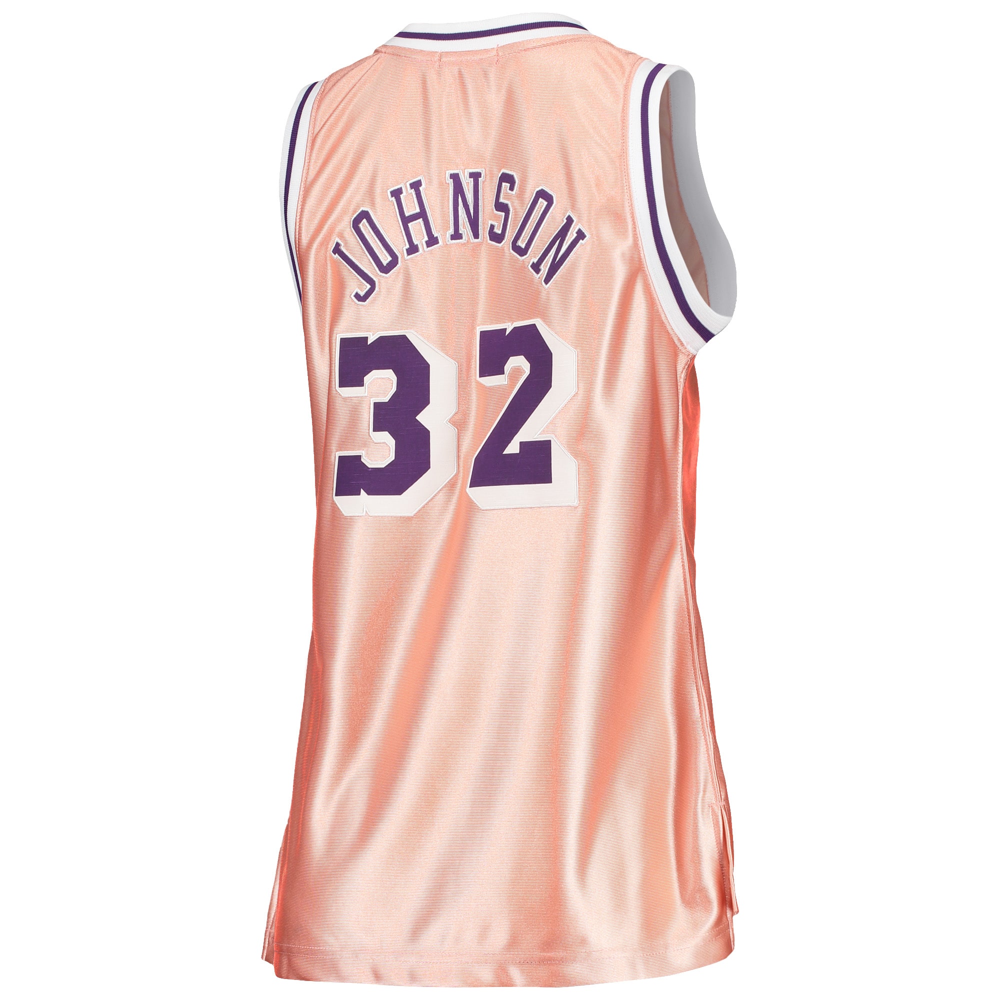 Mitchell Ness Magic Johnson Pink Los Angeles Lakers 75th Anniversary Rose Gold 1984 Swingman NBA Jersey Women's
