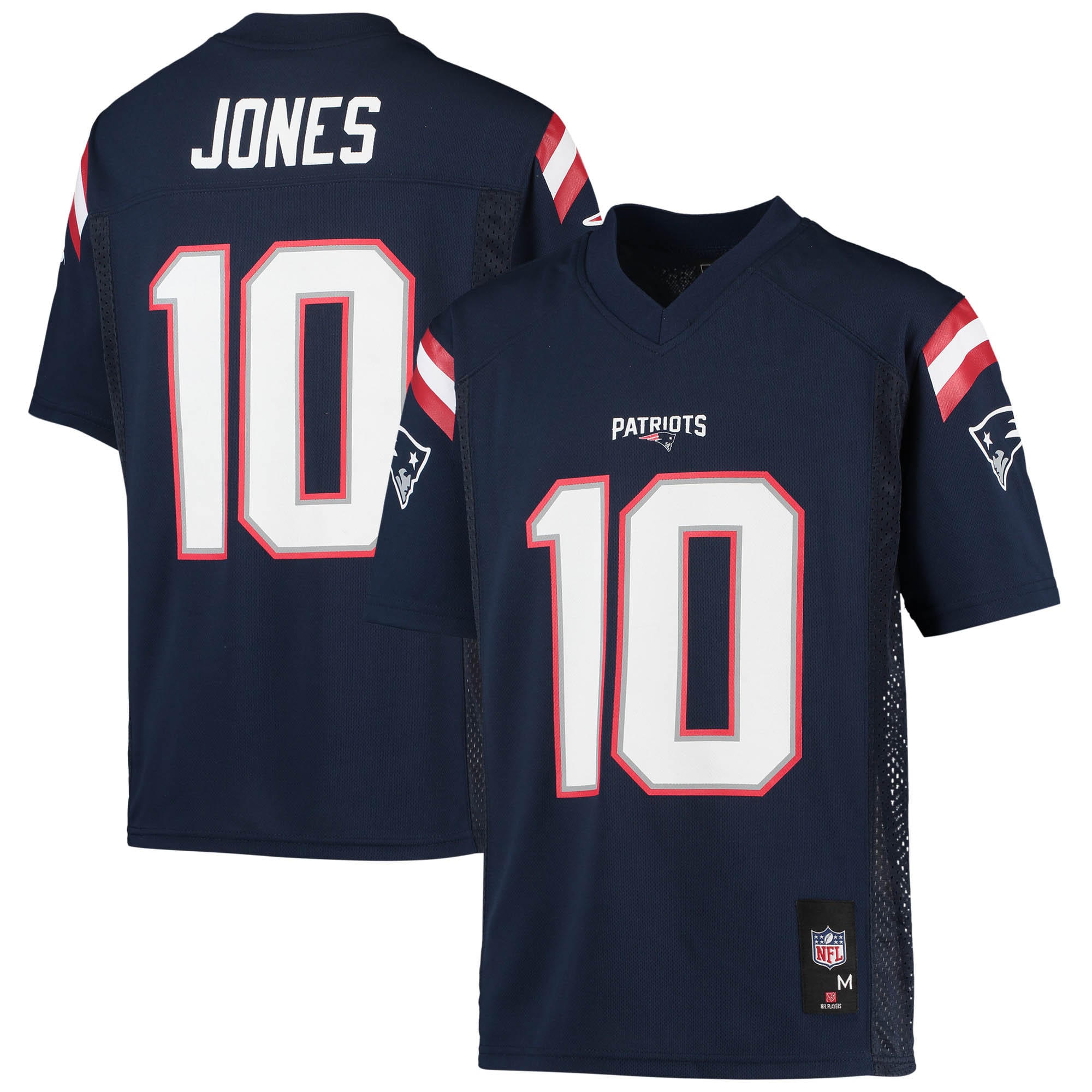 New England Patriots Mac Jones Navy Player NFL Jersey Youth