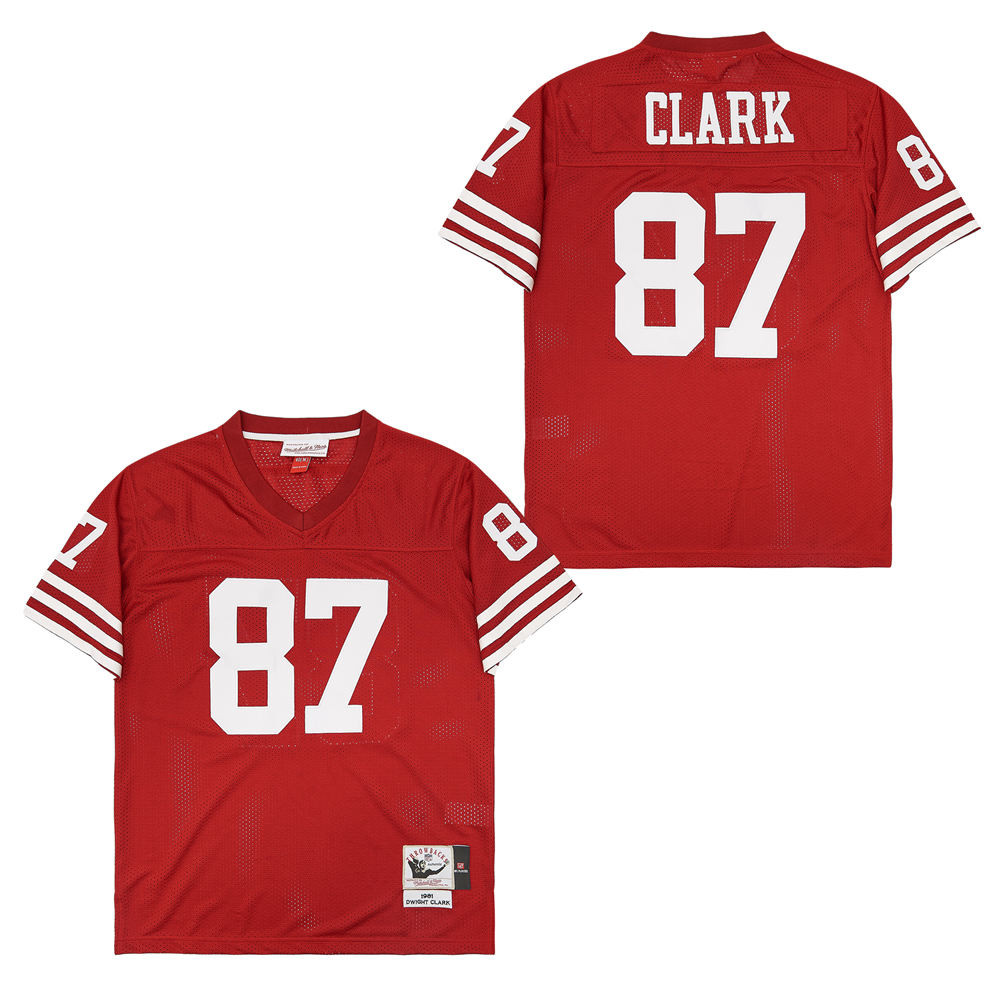 Dwight Clark 87 San Francisco 49ers Throwback Red NFL Jersey Men's