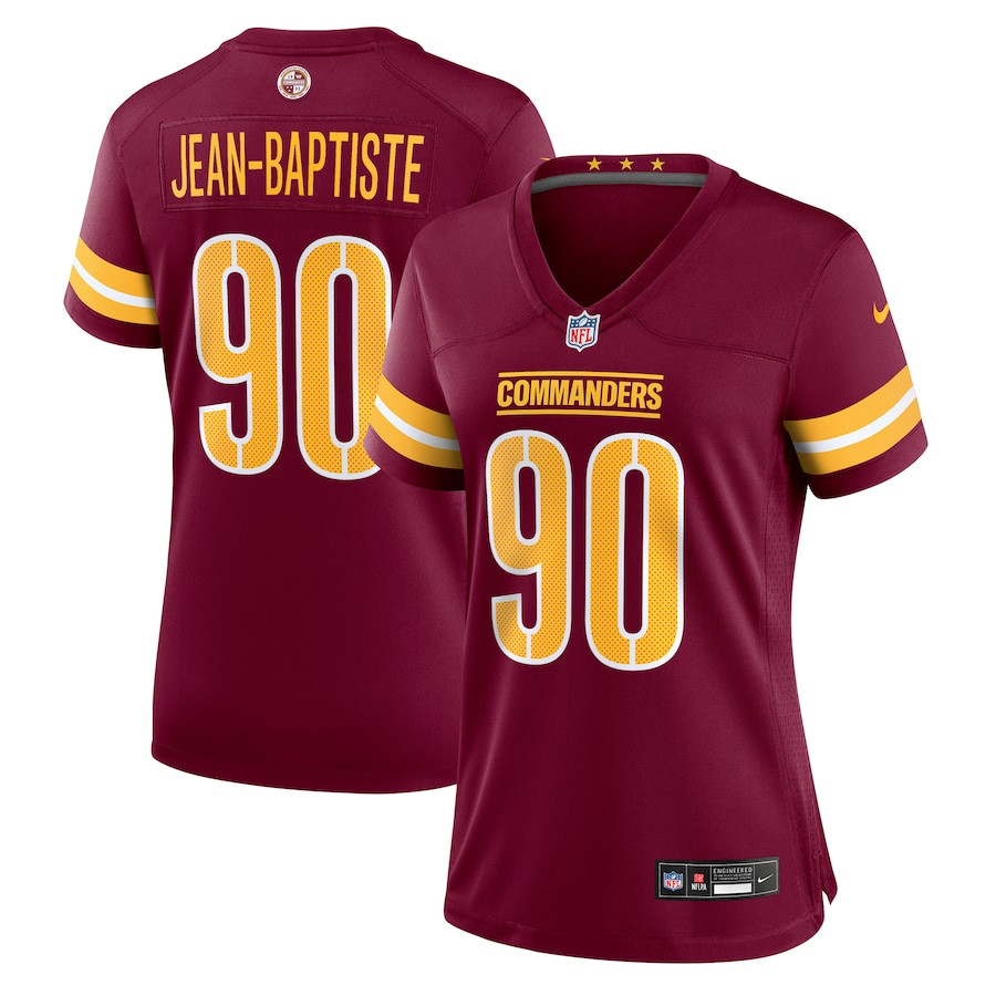 Javontae Jean-Baptiste 90 Washington Commanders Game Burgundy NFL Jersey Women's