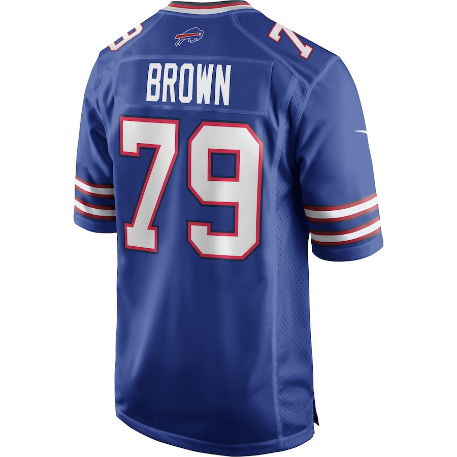 Ruben Brown 79 Buffalo Bills Game Retired Royal NFL Jersey Men's