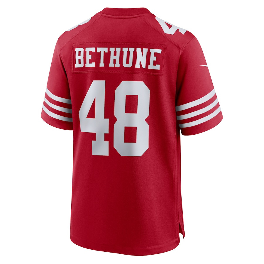 Tatum Bethune 48 San Francisco 49ers Game Scarlet NFL Jersey Men's