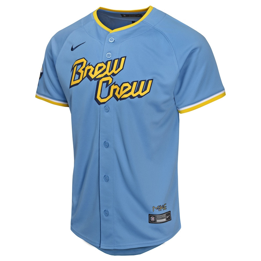 Milwaukee Brewers City Connect Limited Powder Blue MLB Jersey Youth
