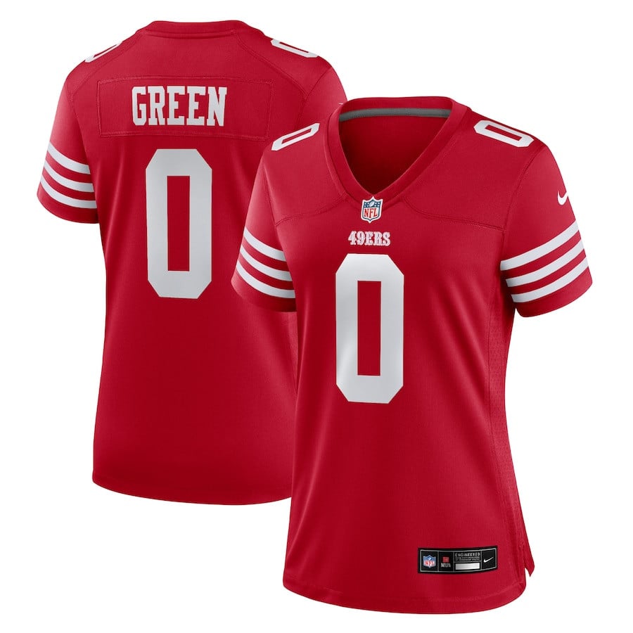 Renardo Green 0 San Francisco 49ers Game Scarlet NFL Jersey Women's